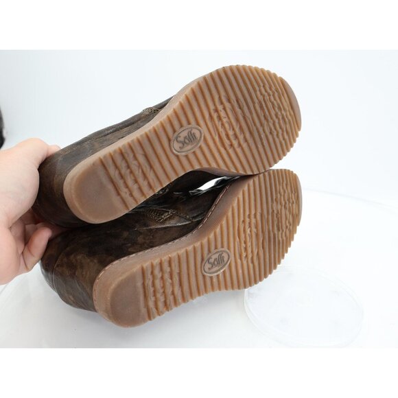 Sofft Womens Siri Ankle Boots Booties Wedge Heel Ruched Green Camouflage 8.5 - Picture 8 of 12